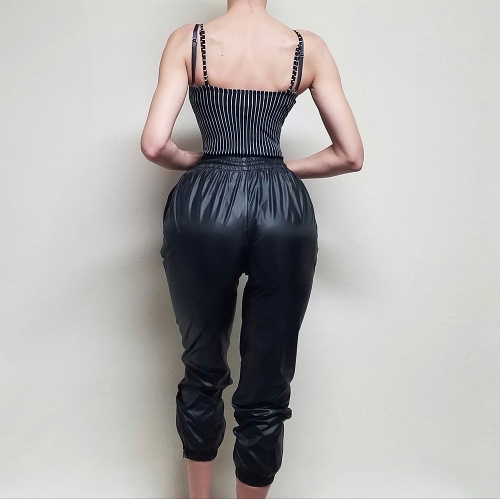 Rare Vintage 90s SJB Sport Black Waterproof High Rise Jogger Parachute Pants S - Picture 3 of 12